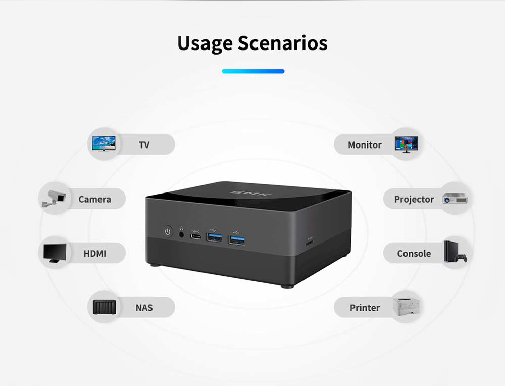 GMK NucBox2 Intel Core i5-8259U 8GB RAM 256GB SSD Licensed Windows 10 Mini PC WIFI 6 RJ45 SATA*2 HDMI*2