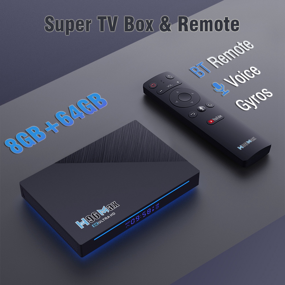 H96 MAX RK3566 Android 11 RK3566 8GB/64GB TV BOX 1.8GHz 2.4G+5G WIFI Gigabit LAN Voice remote