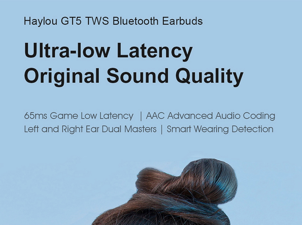 Haylou GT5 TWS Bluetooth 5.0 Gaming Koptelefoon AAC HIFI Stereo 65ms Low Latency Smart Touch