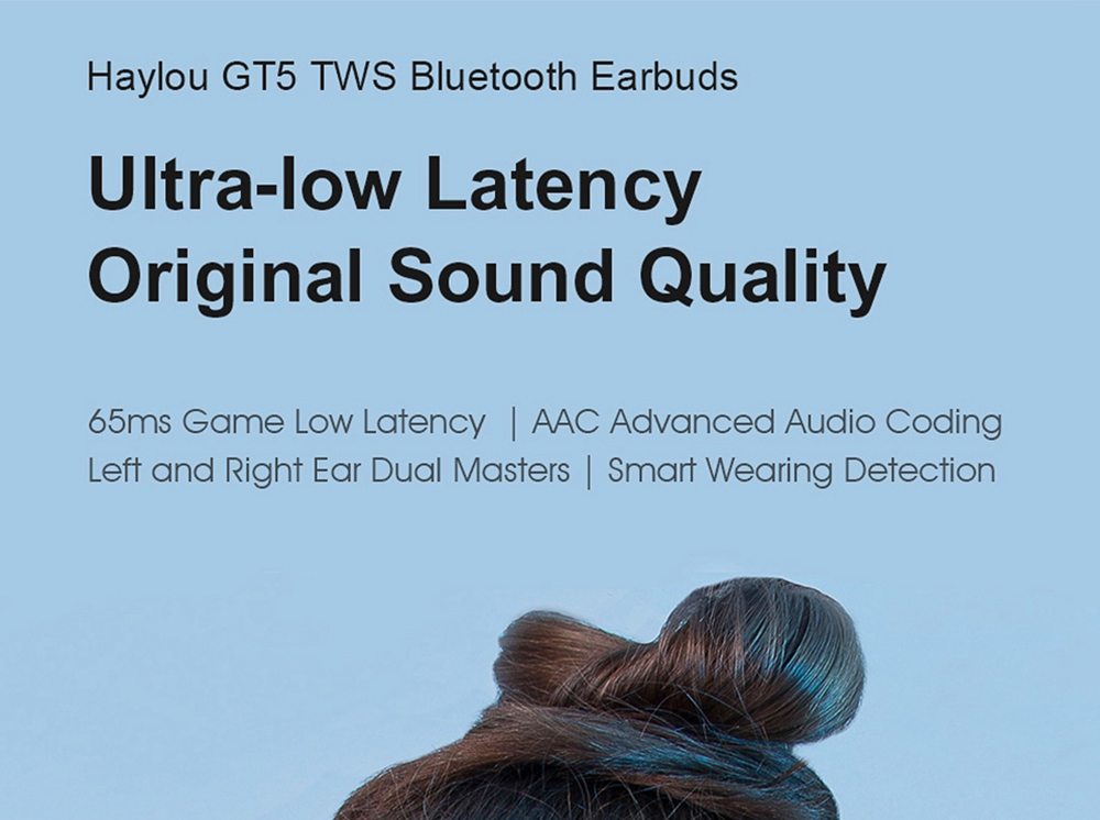 Haylou GT5 TWS Bluetooth 5.0 Gaming Earphones AAC HIFI Stereo 65ms Low Latency Smart Touch