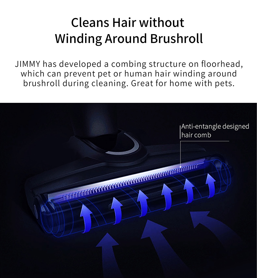 JIMMY H9 Proコードレスハンドヘルドフレキシブル掃除機、200AW強力吸引、600Wモーター、80分の実行時間、床掃除用の超低ノイズ、Xiaomiの家具-ゴールド