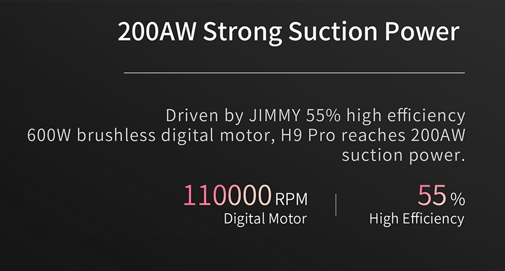 Aspirapolvere flessibile portatile senza fili JIMMY H9 Pro con aspirazione potente da 200 AW, motore da 600 W, tempo di esecuzione di 80 minuti, rumore ultra-basso per la pulizia dei pavimenti, mobili Xiaomi - Oro