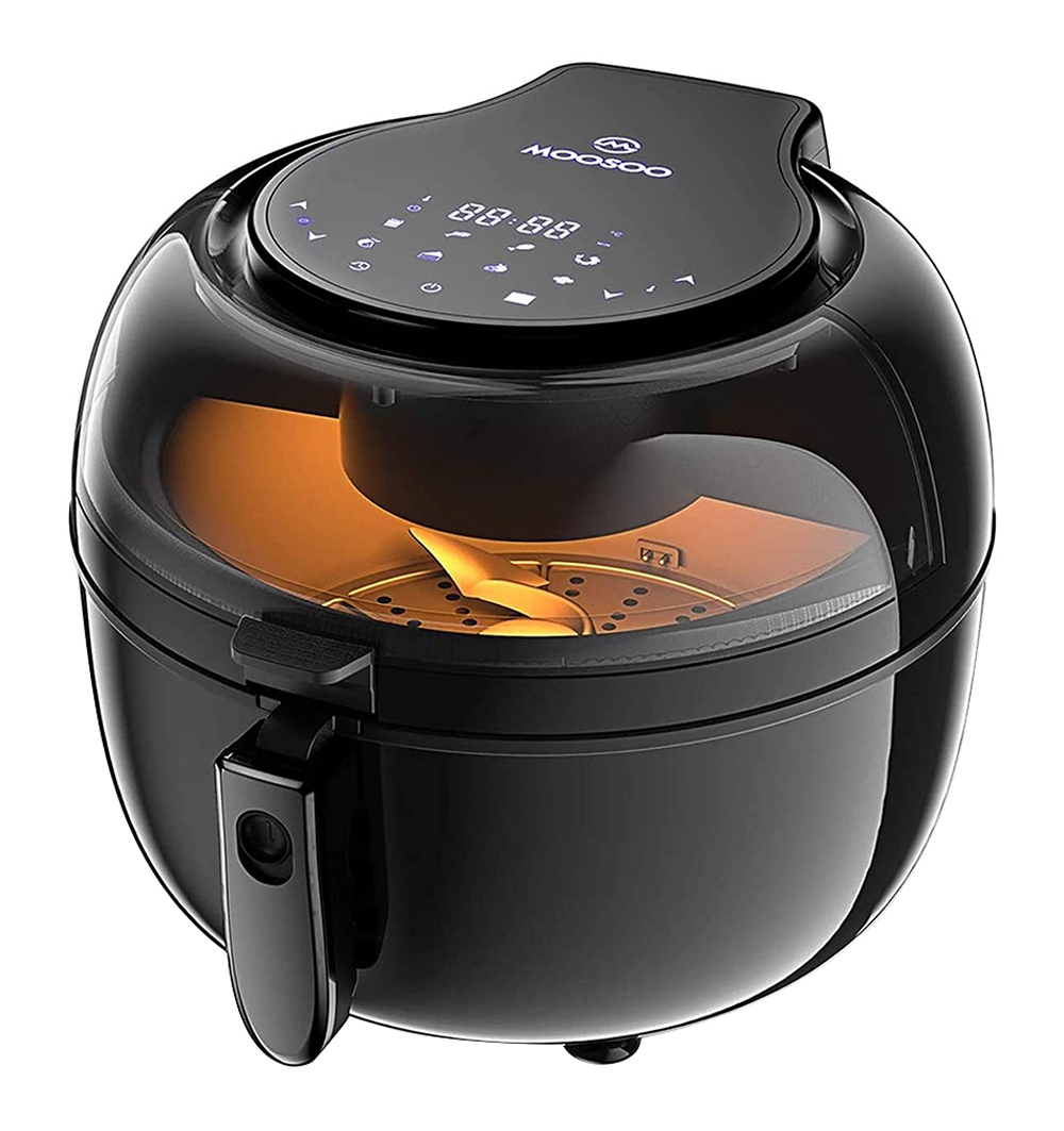 MOOSOO MA20 Multifunctional Air Fryer 1350W Power 7QT Capacity 8 Preset Menus Touch Screen for Frying, Baking, Dehydrating, Roasting - Black