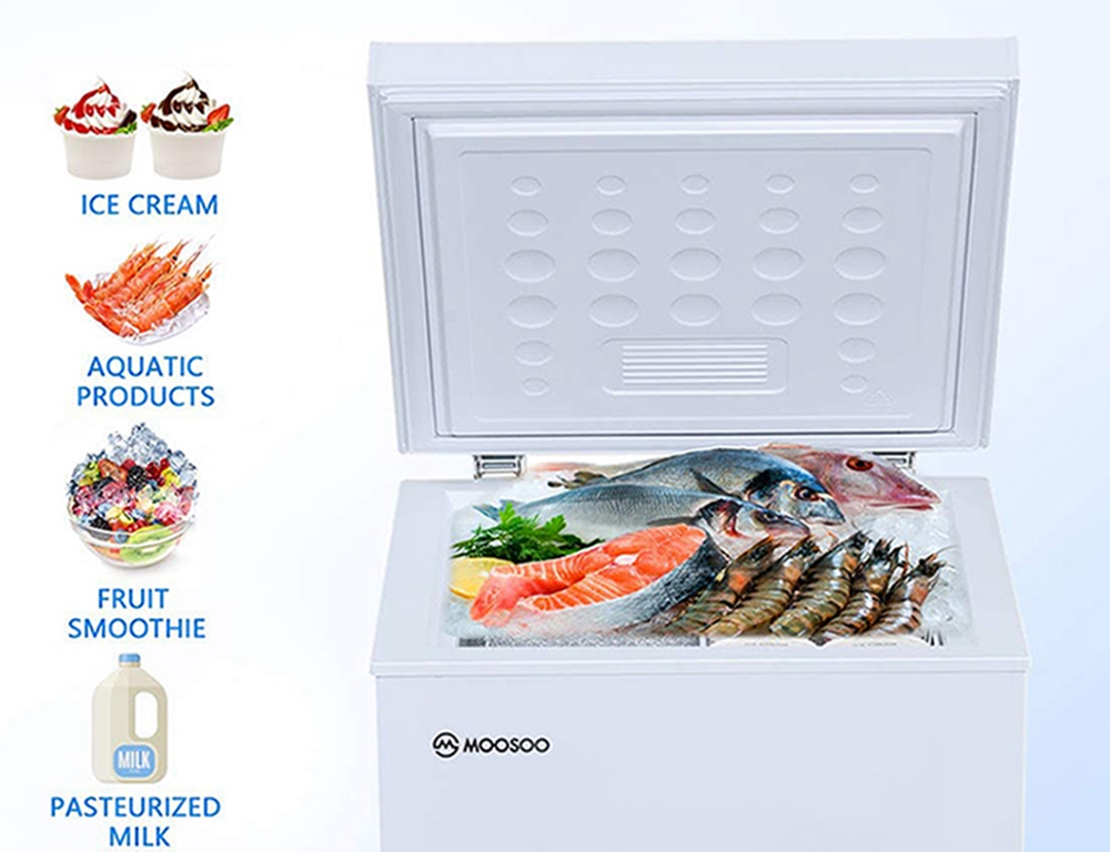 MOOSOO MD35B Freezer 7 Temperature Modes Energy Saving Low Noise With Removable Storage Basket - White