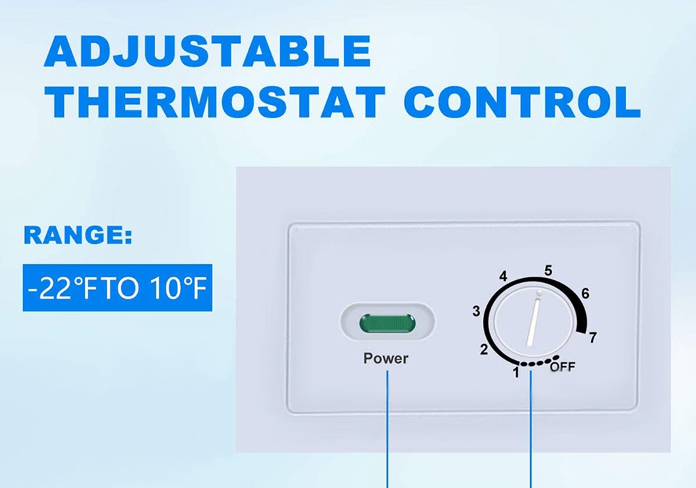 MOOSOO MD35B Freezer 7 Temperature Modes Energy Saving Low Noise With Removable Storage Basket - White