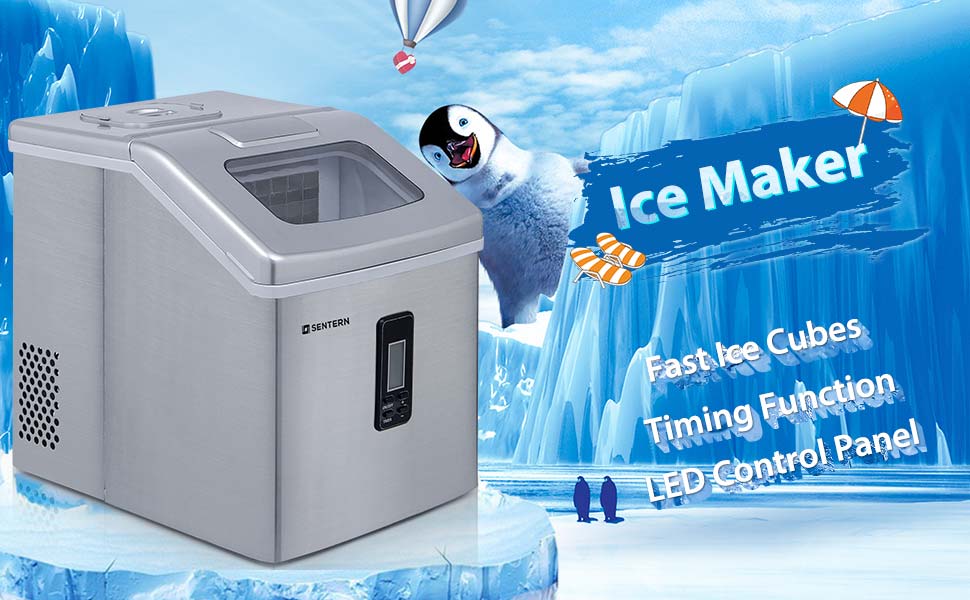 Sentern Portable ice maker Clear Ice Maker Machine Stainless Steel Countertop Ice Making Machine