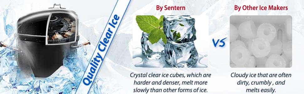 Sentern Portable ice maker Clear Ice Maker Machine Stainless Steel Countertop Ice Making Machine