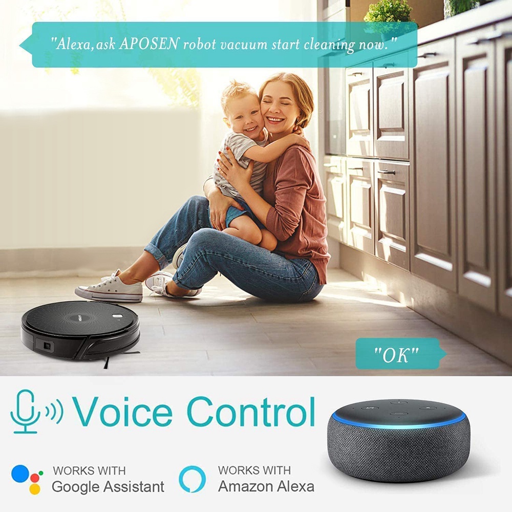 APOSEN A550 Robot Vacuum Cleaner Integrated Sweeping and Mopping Black