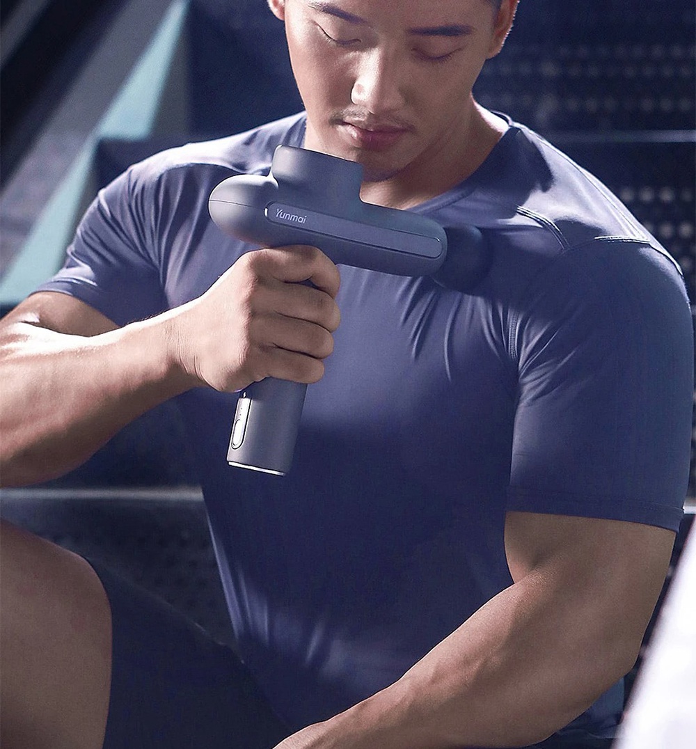 YUNMAI Pro Basic Smart Fascia Gun Body Massager Deep Muscle Relaxation 3 Intensities 2600mAh Rechargeable Lithium Battery - Gray