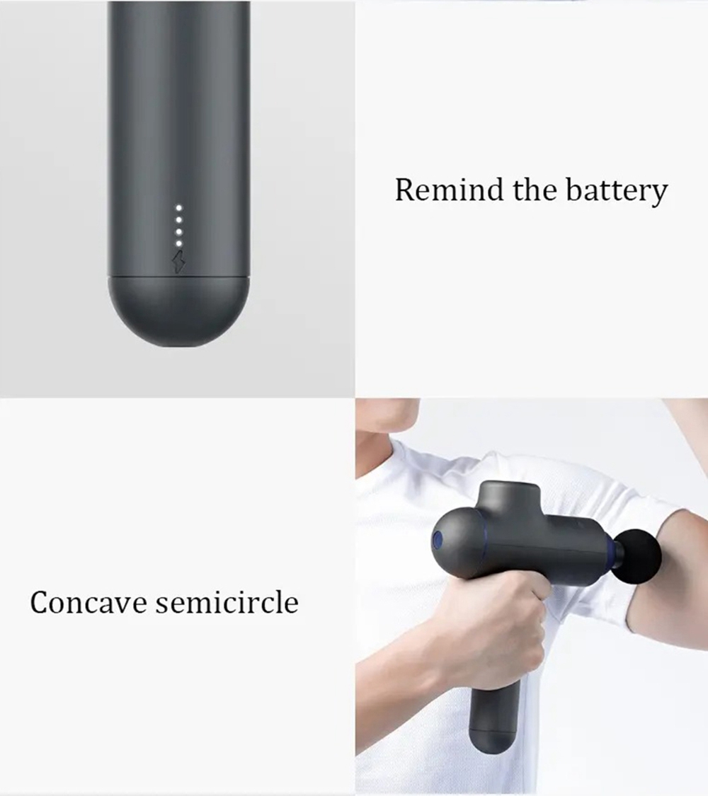 YUNMAI Slim Chic Smart Fascia Gun Body Massager Deep Muscle Relaxation 3 Intensities 1600mAh Rechargeable Lithium Battery - Gray