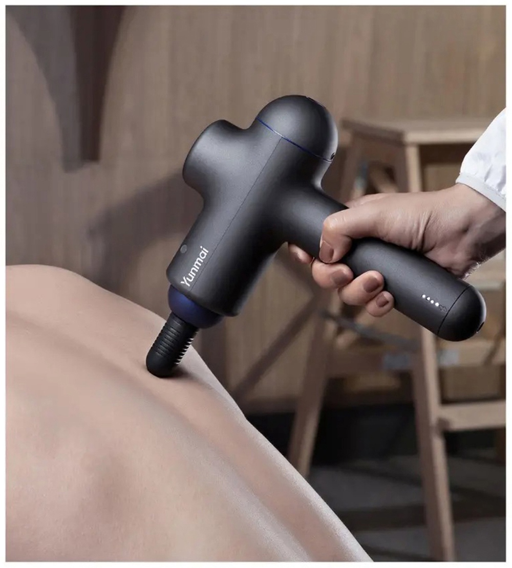 YUNMAI Slim Chic Smart Fascia Gun Body Massager Deep Muscle Relaxation 3 Intensities 1600mAh Rechargeable Lithium Battery - Gray