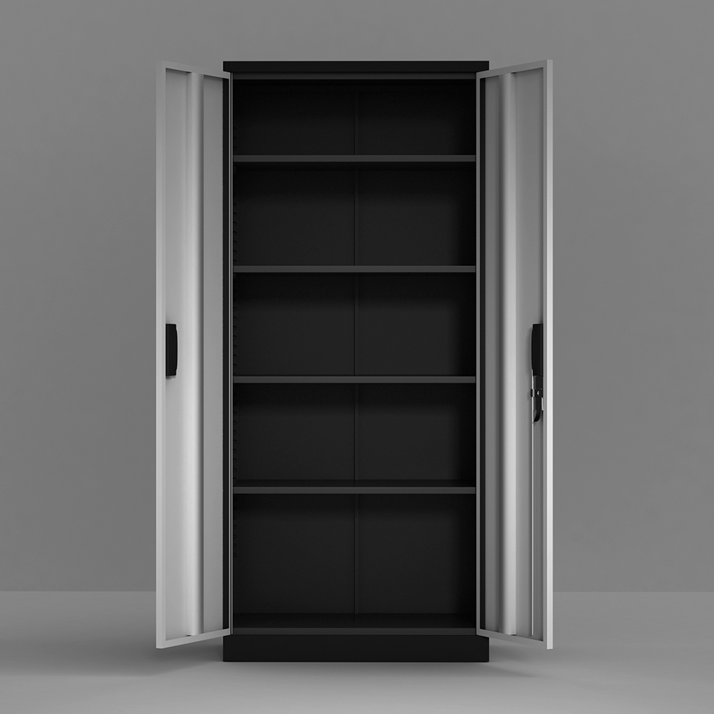Fivelayer Steel Storage with Adjustable Partitions Black
