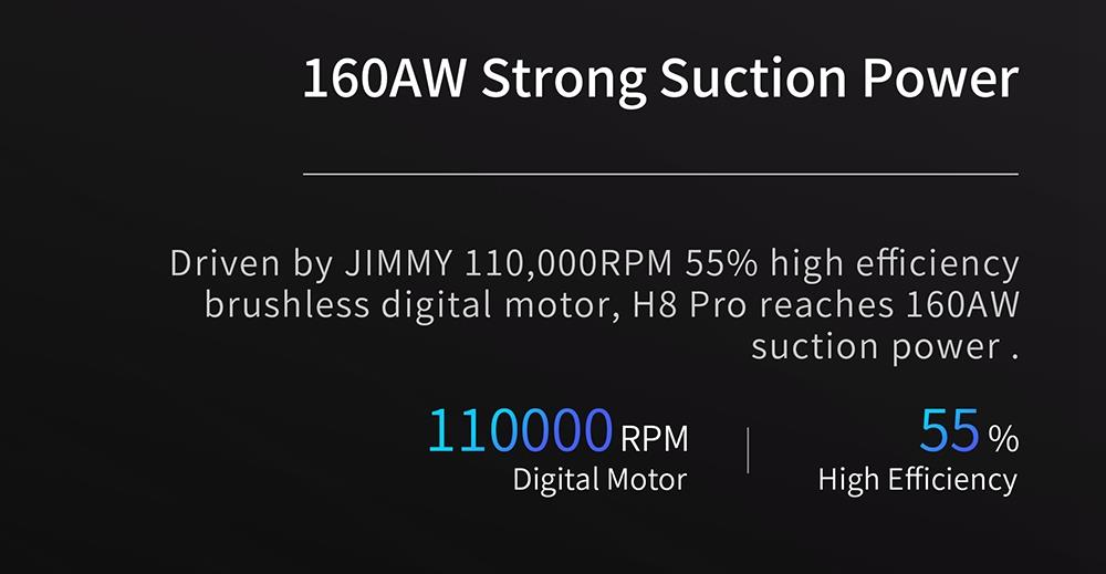 JIMMY H8 Cordless Handheld Flexible Vacuum Cleaner with 160AW Powerful Suction, 500W Motor, 60 Minutes Run Time, Ultra-low noise for cleaning floors, furniture by Xiaomi - Blue