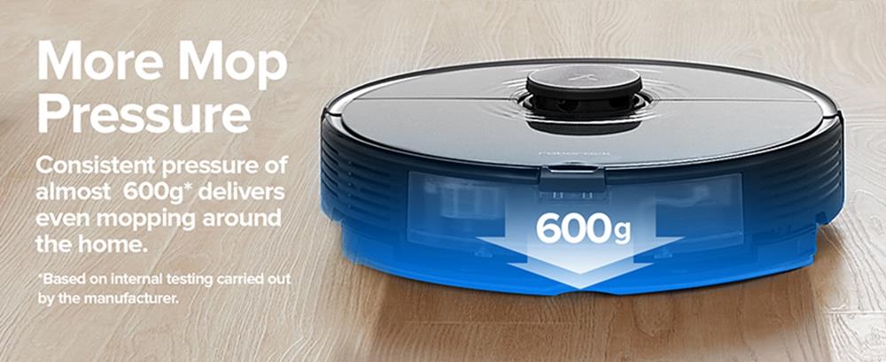 Roborock S7 Robot Vacuum Cleaner with Sonic Mopping Auto Mop Lifting 2500Pa Powerful Suction LiDAR Navigation Ultrasonic Carpet Recognition 5200mAh Battery 470ml Dustbin 300ml Water Tank APP Control for Pets Hair, Carpets and Hard Floor - Black