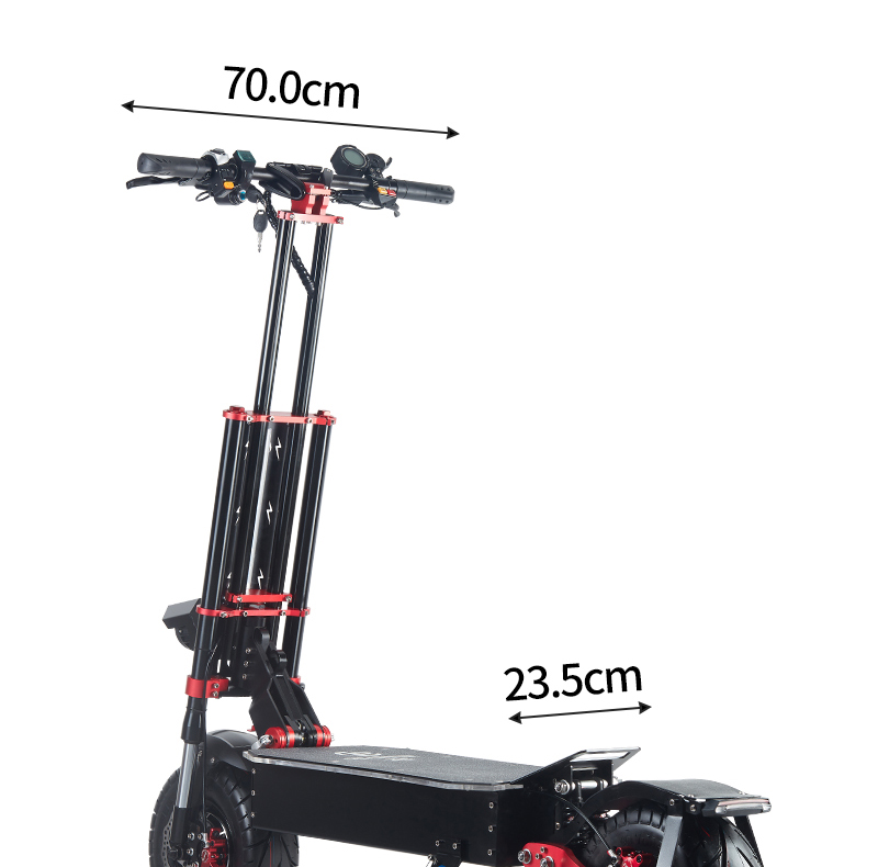 OBATER X5 Scooter de sport électrique pliant 13" Pneu tout-terrain 2800W x2 Moteur sans balais Batterie 60V 30Ah BMS 3 Modes de vitesse Frein à disque à huile Vitesse maximale 85KM/h Affichage LED 65km-75km Longue portée - Noir