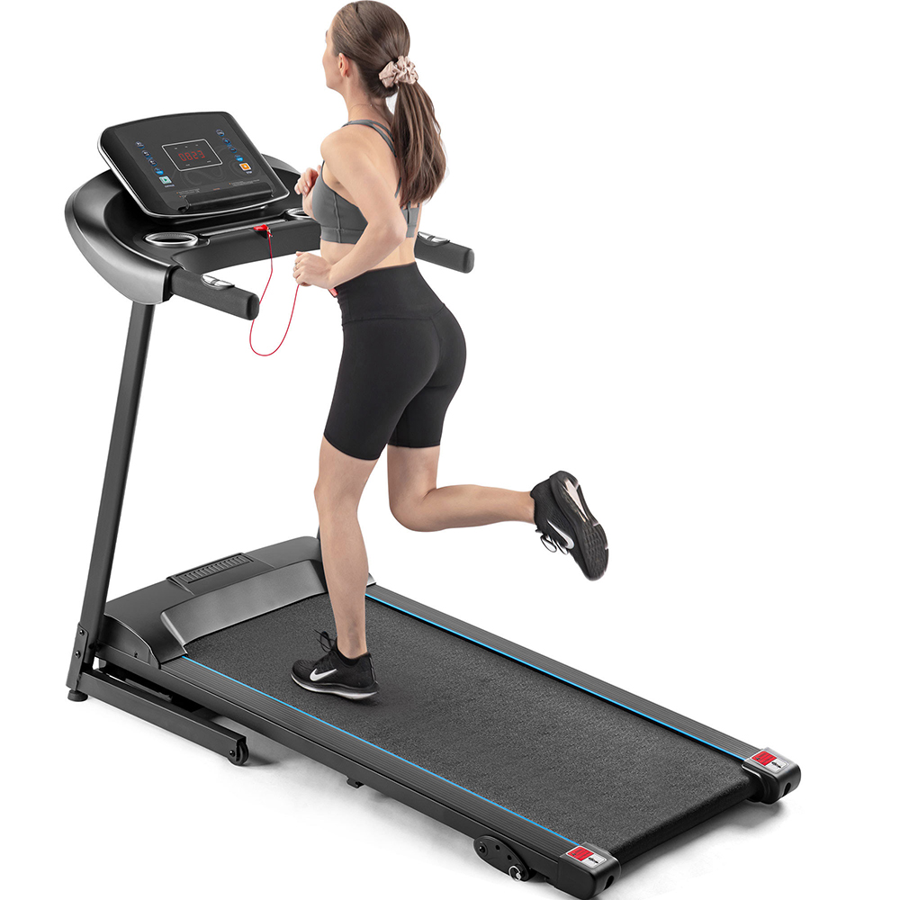 Electric Motorized Treadmill 2.5HP Motor Max. 10 MPH 12 pre-set Programs with Audio Speakers, Incline for Home Gym - Black