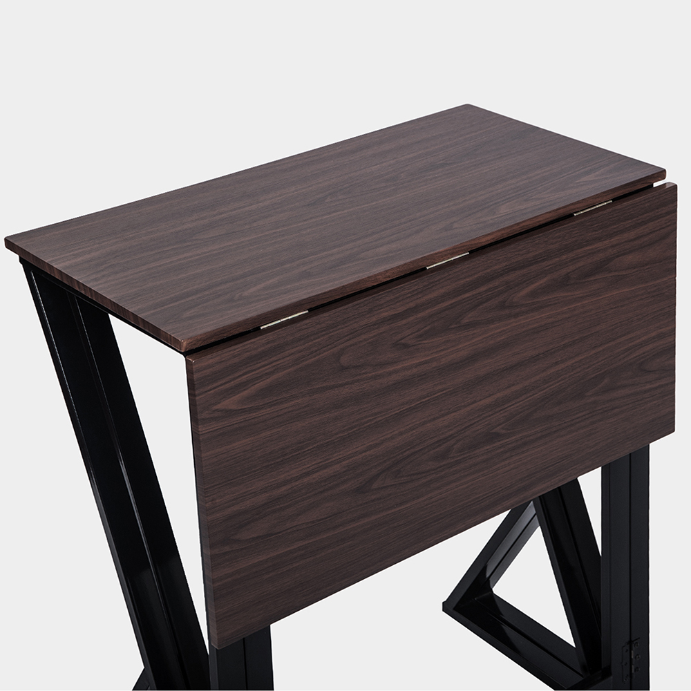 TOPMAX 5 Piece Folding Bar Table Set with 4 Stools for Kitchen, Living Room, Bar, Restaurant - Dark Coffee