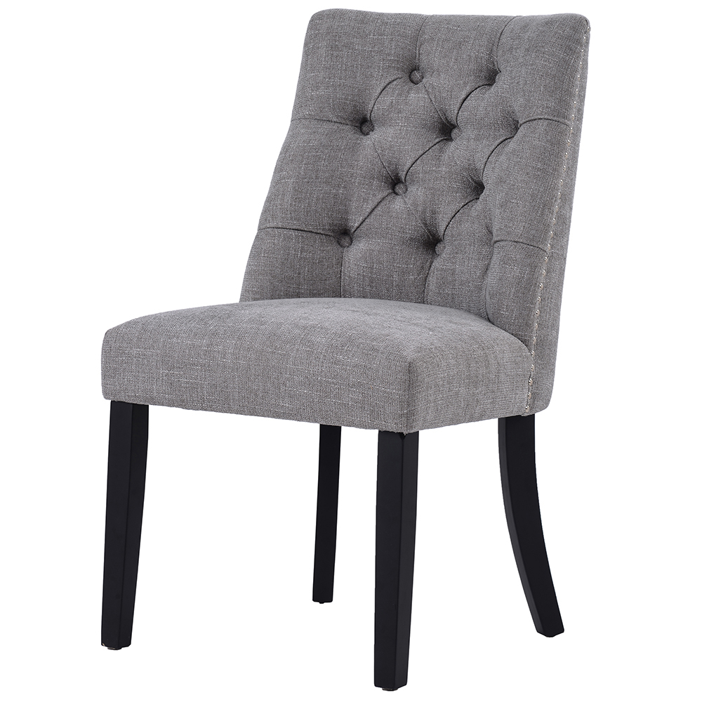 TOPMAX Linen Upholstered Chair Set of 4 Gray