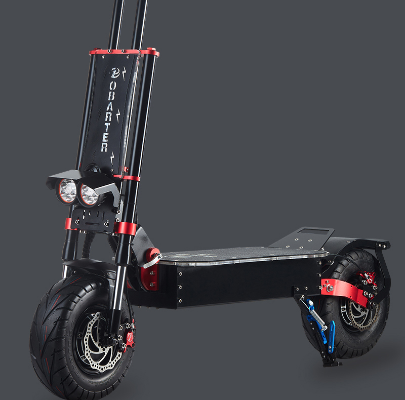 OBARTER X5 Folding Electric Sport Scooter 13" Off-road tyre 2800W x2 Brushless Motor 60V 30Ah Battery BMS 3 Speed Modes Oil Disc Brake Max Speed 85KM/h LED Display 65km-75km Long Range - Black