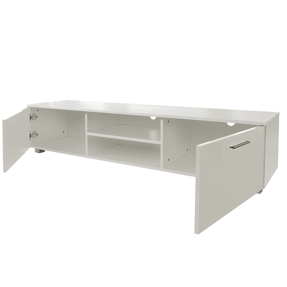 63" TV Stand with 2 Storage Drawers and Open Shelves, Suitable for Placing TVs up to 70" - White