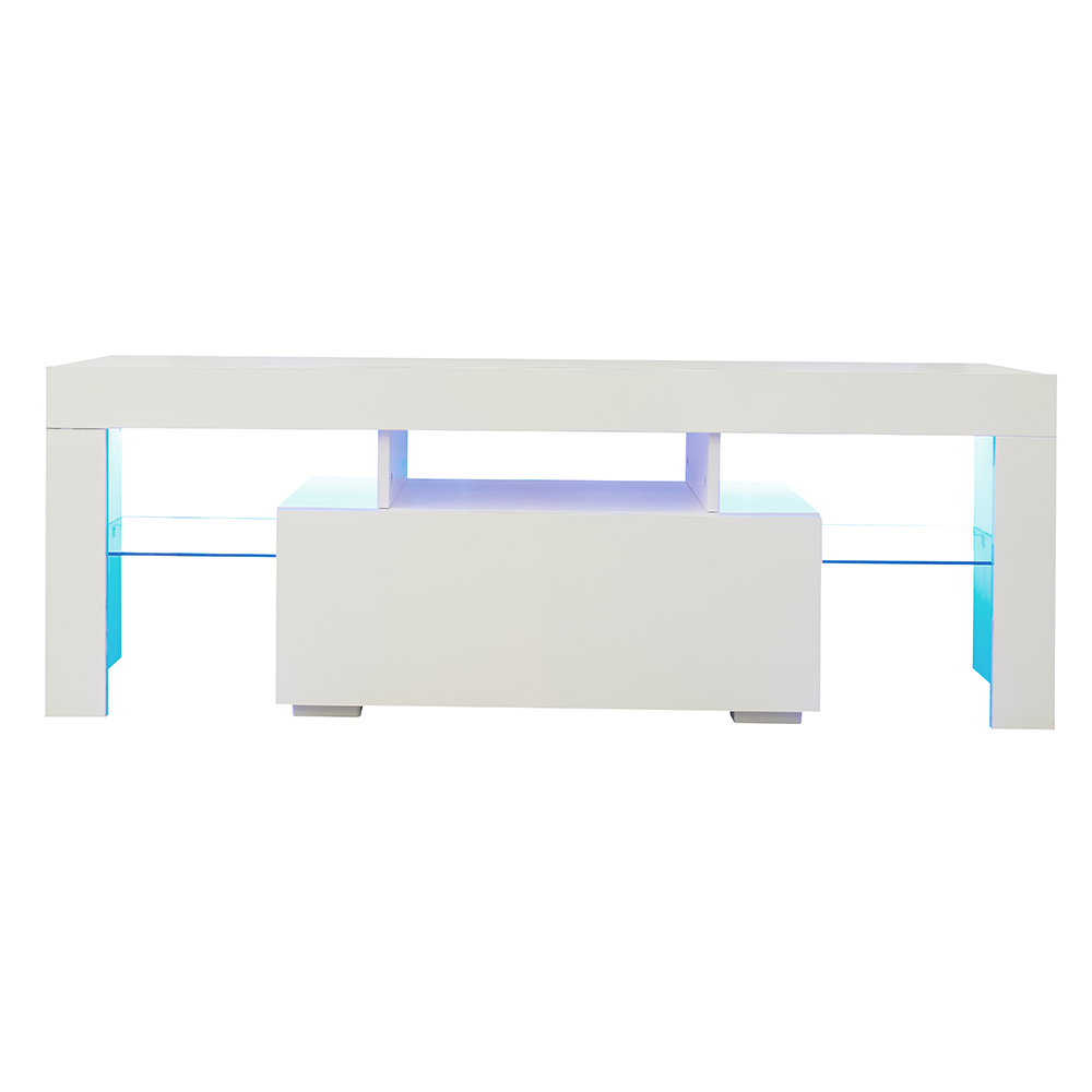 51" TV Stand with LED RGB Lights, Suitable for Placing TVs up to 55" - White