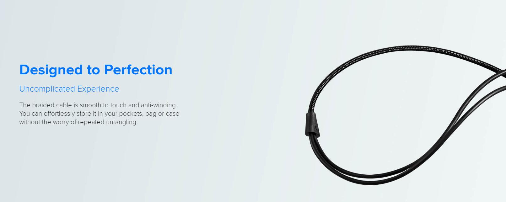 Xiaomi 3.5mm Dual Dynamic Drivers Earphones HiFi Deep Bass Wired Control Magnetic Earbuds with Mic - Blue