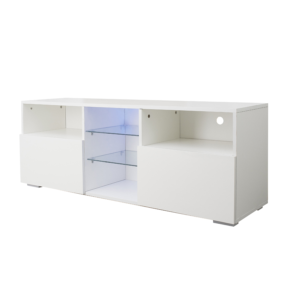 47" TV Stand With 2 Storage Drawers And Open Shelves, Suitable For Placing TVs Up To 55" - White 8 47" TV Stand with 2 Storage Drawers and Open Shelves, Suitable for Placing TVs up to 55" - White