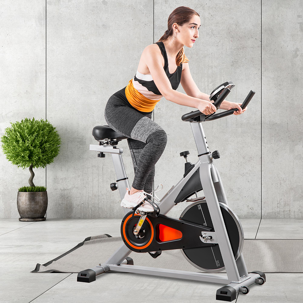 Merax Indoor Cycling Bike Black and Orange