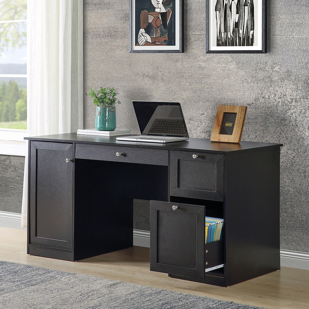 New Home Office Computer Desk with 2 Drawers, Pullout Keyboard and