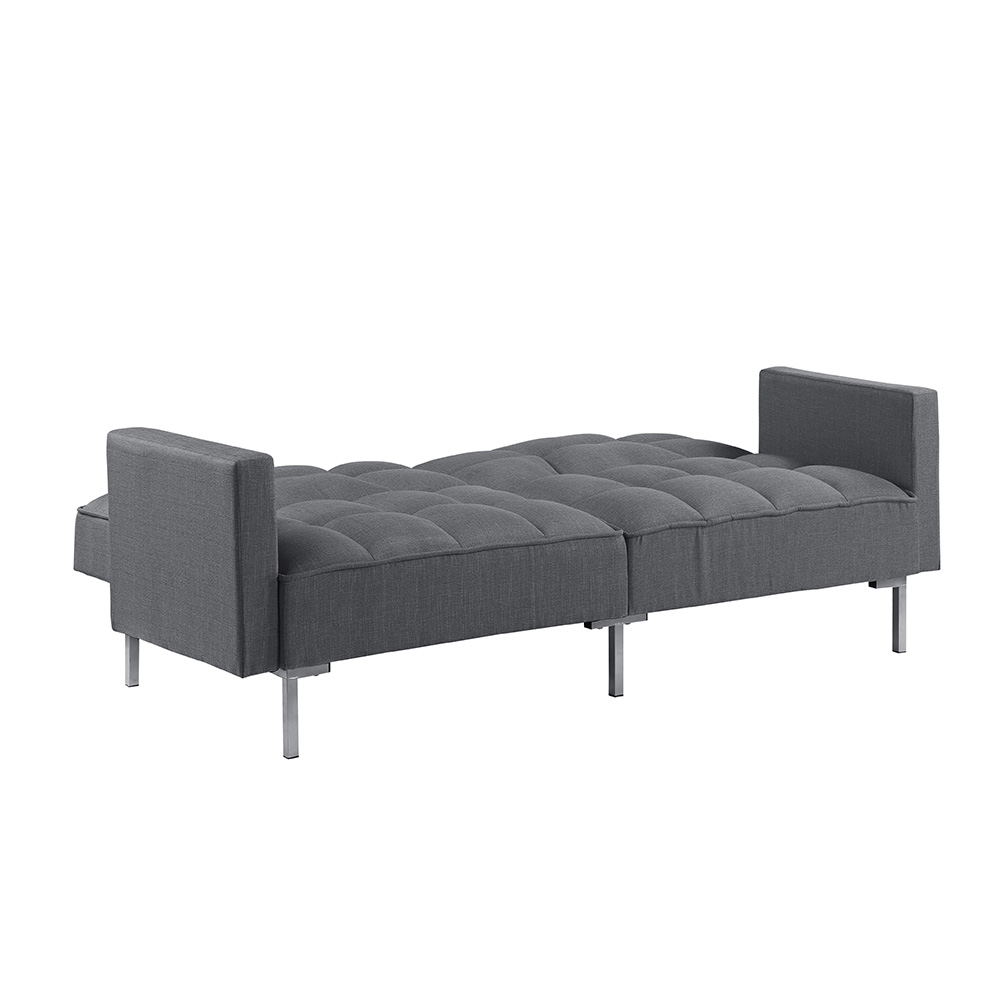 Orisfur 78" Linen Sofa Bed with Metal Legs and Wooden Frame, for Living Room, Bedroom, Office, Apartment - Gray