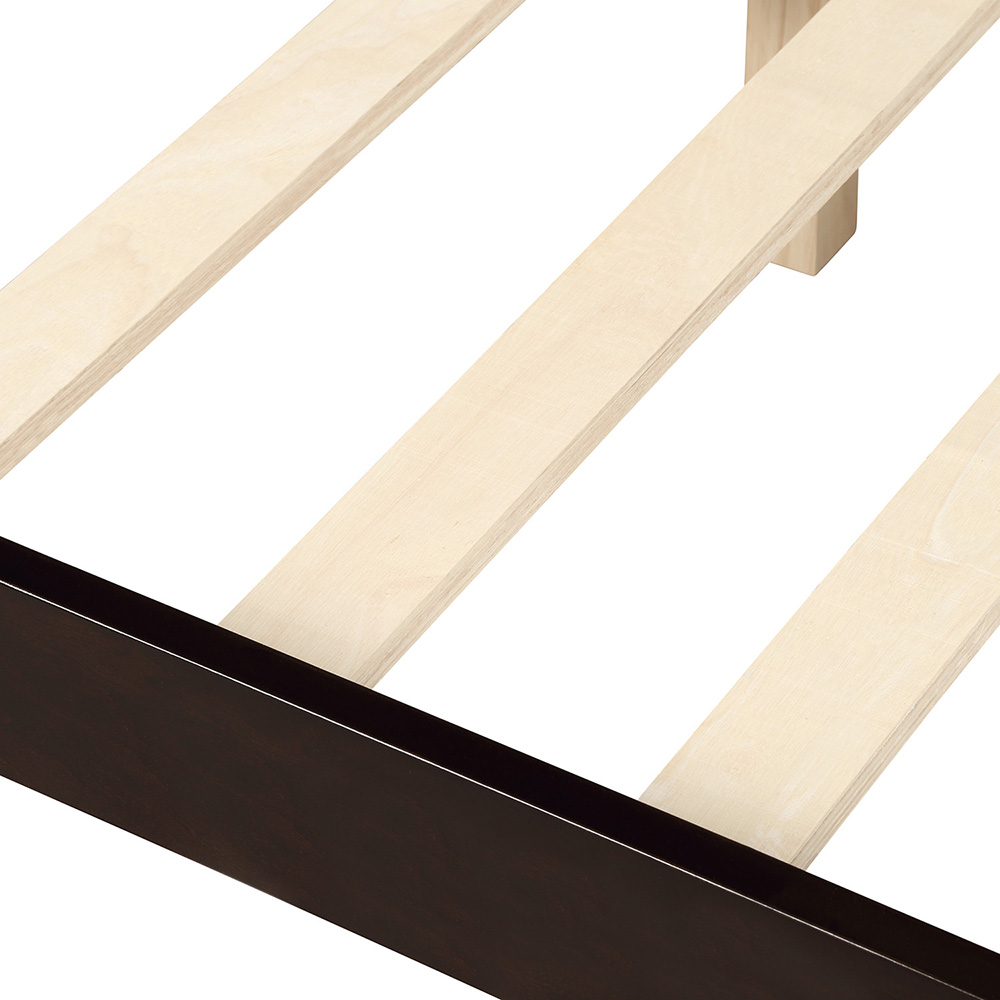 Full Size Wooden Daybed with High Legs and Wooden Slats Support, No Need for Spring Box, for Living Room, Bedroom, Office, Apartment - Espresso