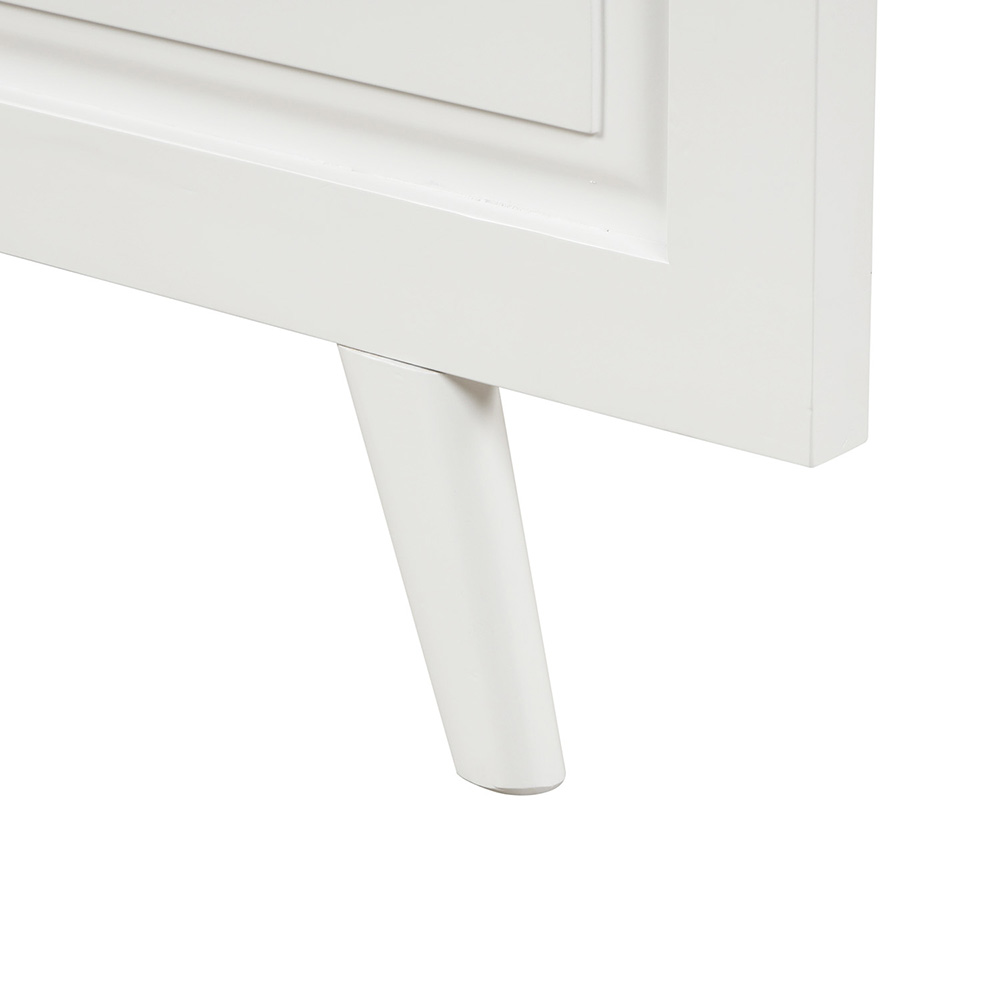 Twin-Size Wooden Platform Bed Frame with Headboard and Wooden Slats Support - White