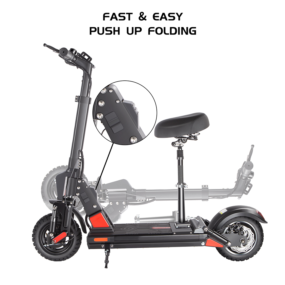 BOGIST C1 PRO Folding Electric Scooter 10" Tire 500W Motor 48V 13Ah Battery Smart BMS Disc Brake Max Speed 45KM/h LCD Display 40-45KM Long Range - Black