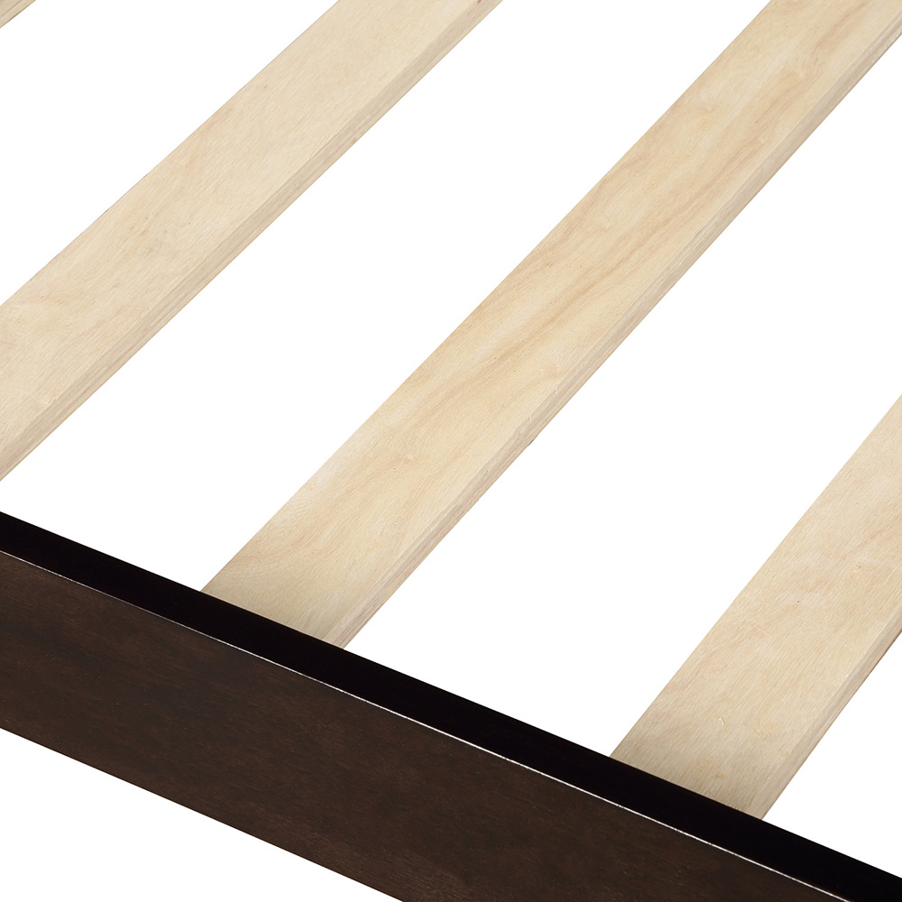 78" Twin Size Wooden Daybed with High Legs and Wooden Slats Support, No Need for Spring Box, for Living Room, Bedroom, Office, Apartment - Espresso