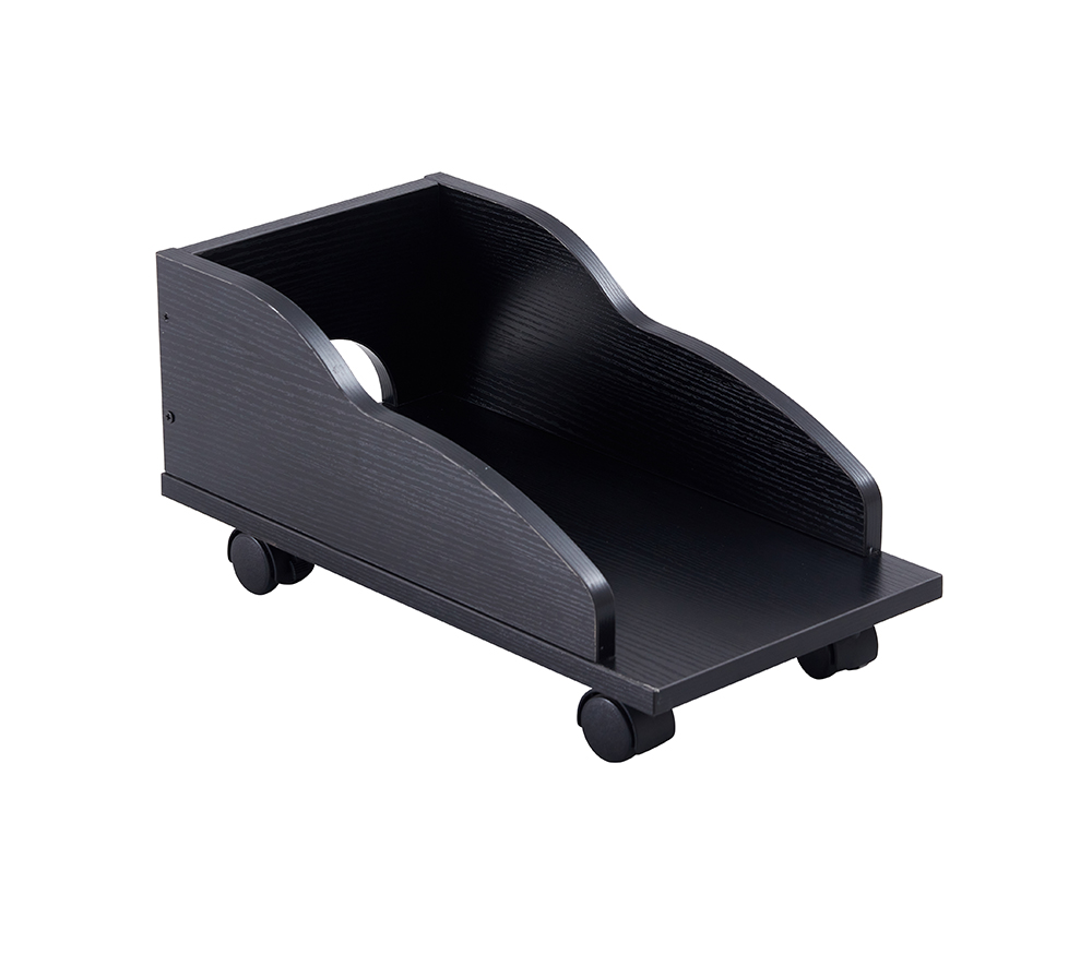 Home Office D&N Solid Wood Computer Desk with 2 Storage Drawers and CPU Tray - Black