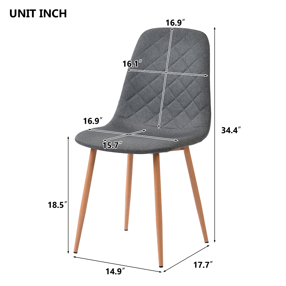 PU Leather Dining Chair Set of 4 Gray