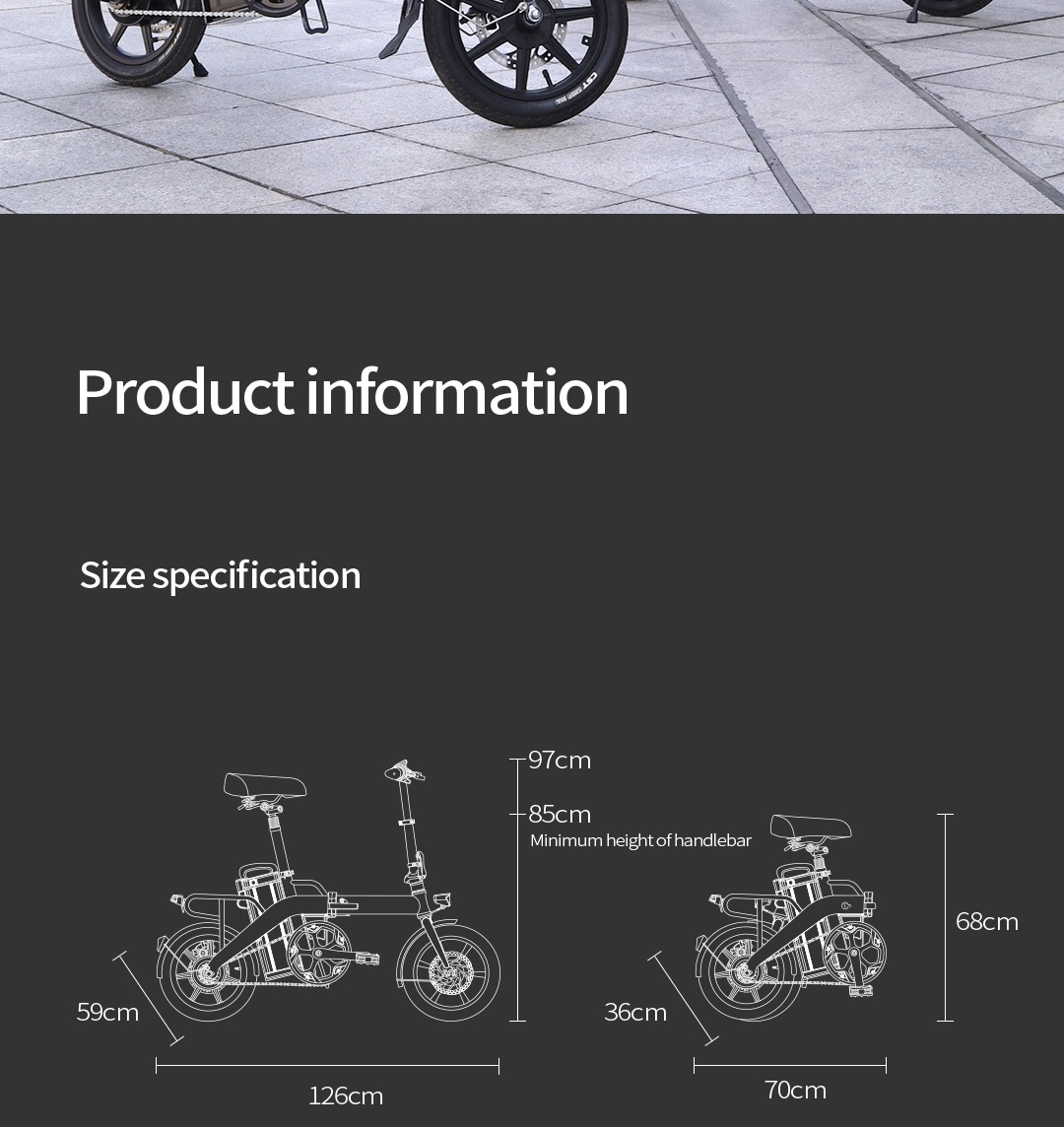 FIIDO L3 Folding Electric Moped Bike City Bike Commuter Bike 48V 350W 23.2Ah Lithium Battery 14 inch Max 25km/h 130Km Max Mileage Long Distance - Grey