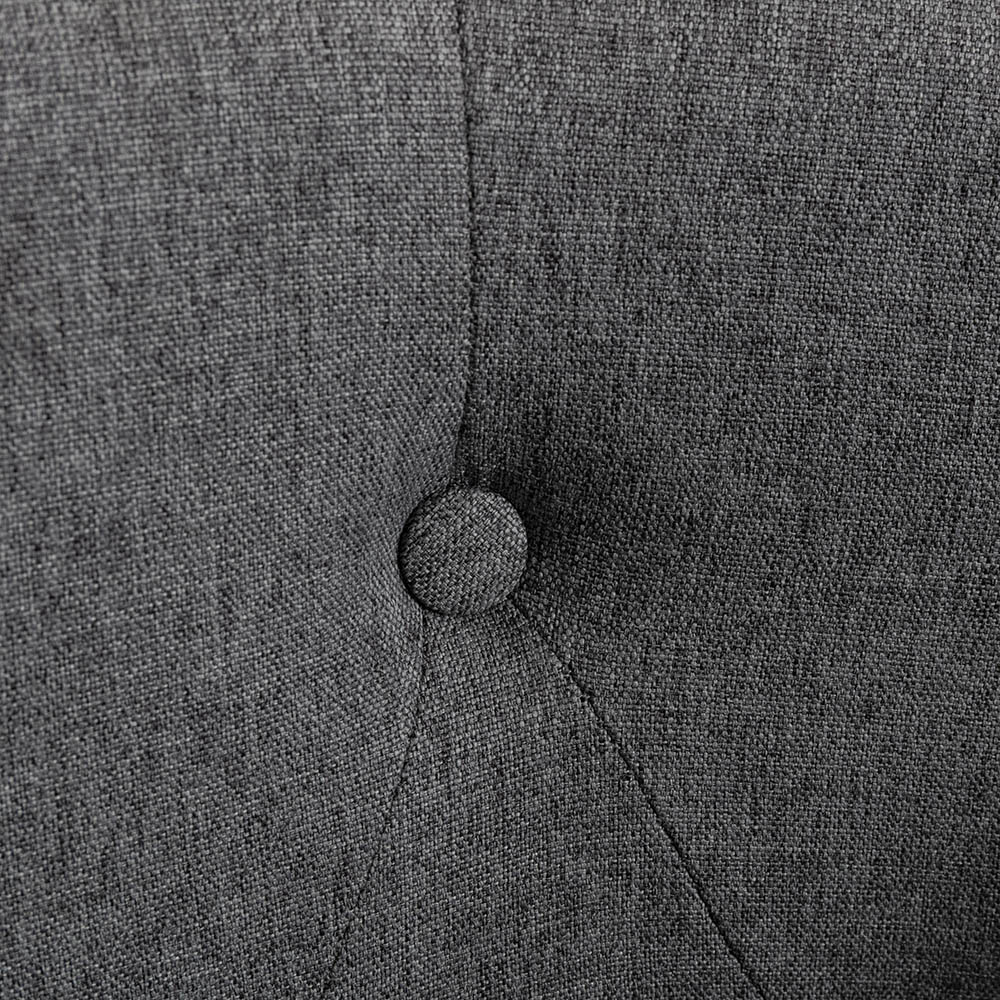 1-Seat Linen Sofa With Wooden Frame And Curved Backrest For Living Room, Bedroom, Office, Apartment - Grey 10 1-Seat Linen Sofa with Wooden Frame and Curved Backrest for Living Room, Bedroom, Office, Apartment - Grey