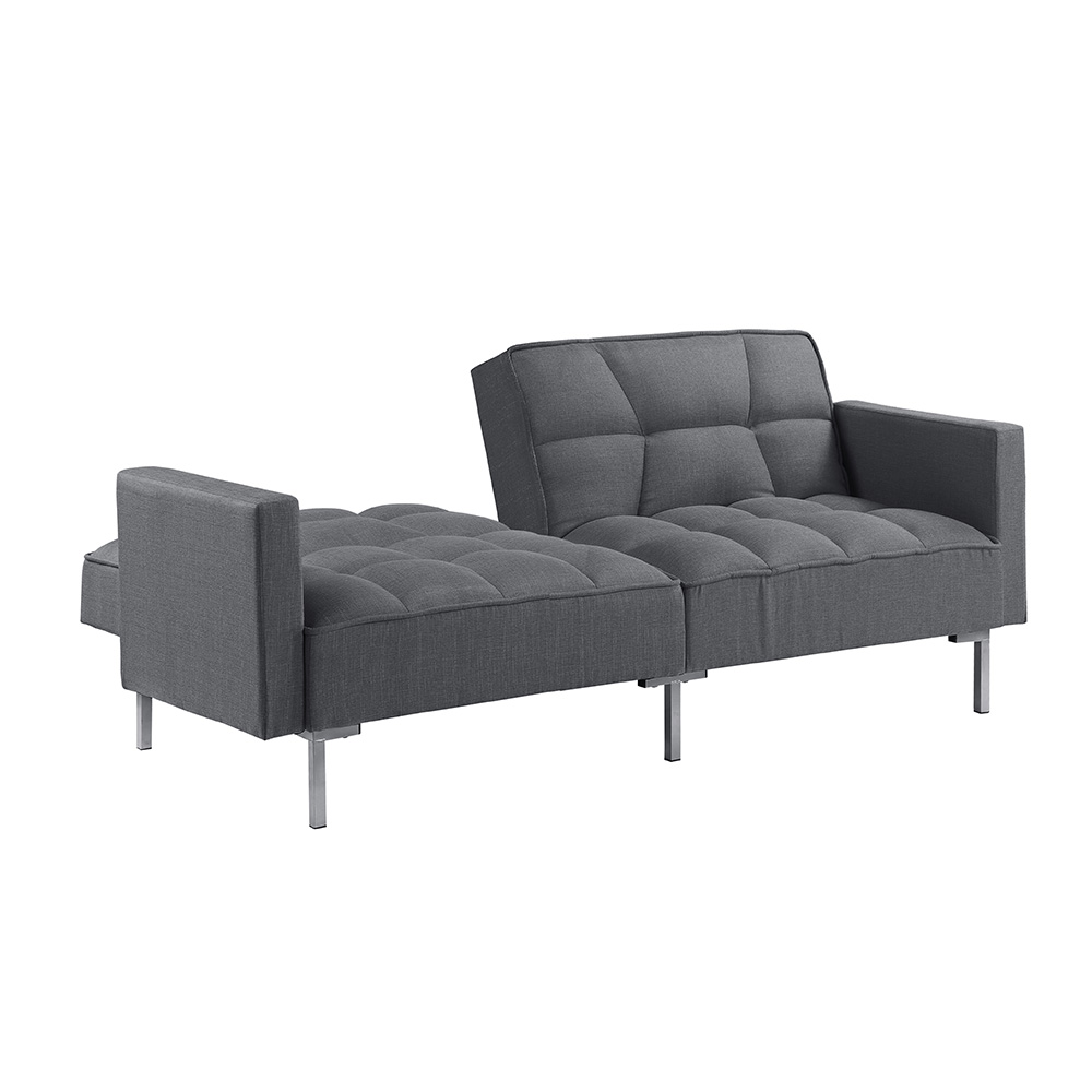 Orisfur 78" Linen Sofa Bed with Metal Legs and Wooden Frame, for Living Room, Bedroom, Office, Apartment - Gray