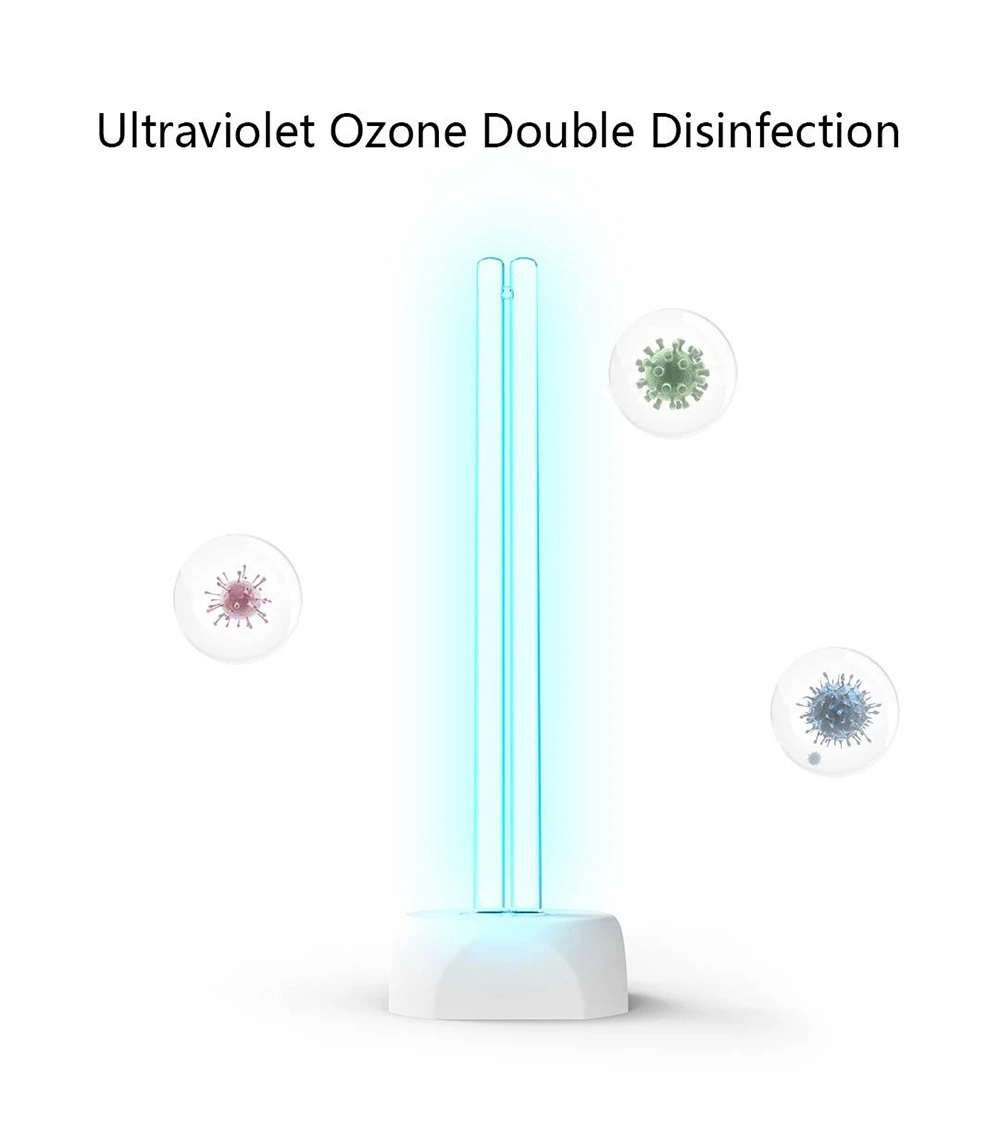 HUAYI 38W Ev Sterilizasyon Lambası UV + Ozon Çift Sterilizasyon Modu, Bakteri Akarları için Xiaomi Youpin'den Öldürme - Siyah