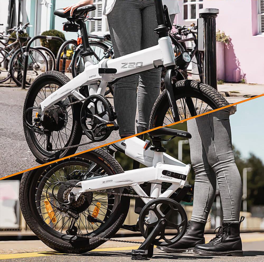 HIMO Z20 Folding Electric Bicycle 20 Inch Tire 250W DC Motor Up To 80km Range 10Ah Removable Battery Shimano 6-speed Transmission Smart Display Dual Disc Brake Europe Version - White