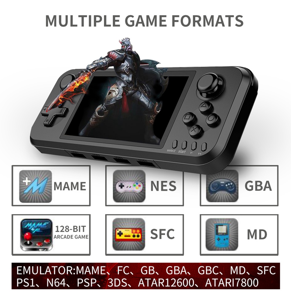 Consola de juegos portátil de 4 pulgadas Tarjeta TF de 16 GB Preinstalados 3000+ Juegos