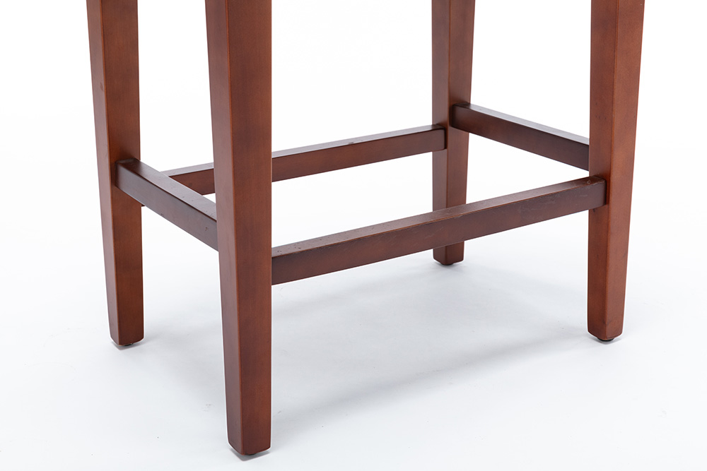 Leather Barstool Set of 2, with Wooden Legs, for Kitchen, Restaurant, Bar, Apartment, Cafe - Blue