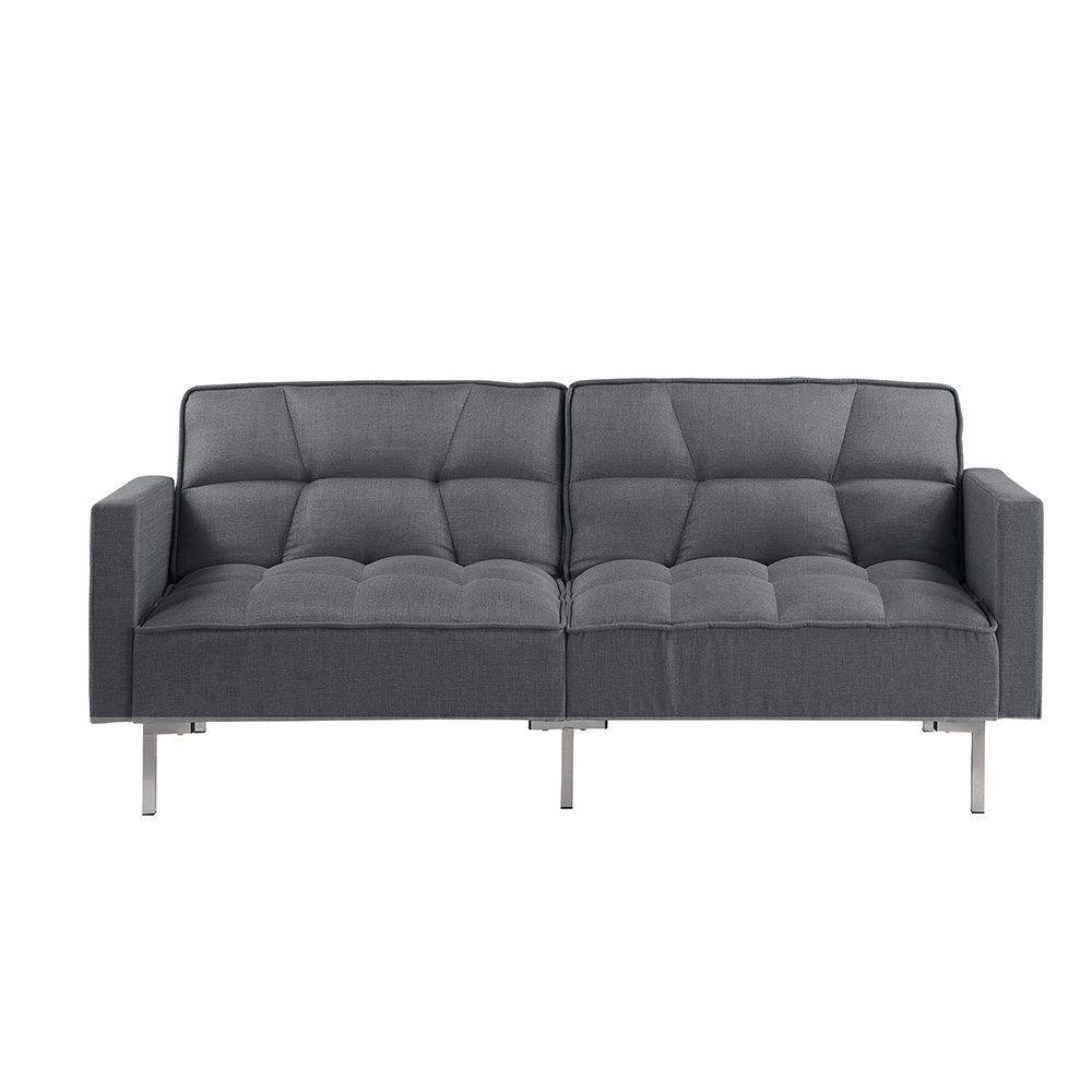 Orisfur 78" Linen Sofa Bed with Metal Legs and Wooden Frame, for Living Room, Bedroom, Office, Apartment - Gray