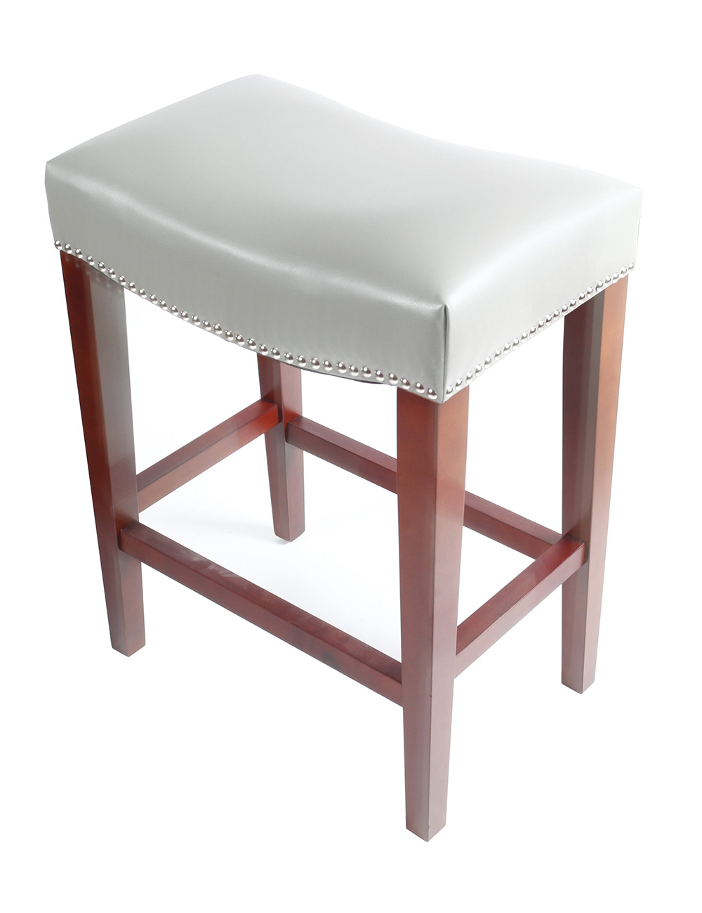 Leather Barstool Set Of 2, With Wooden Legs, For Kitchen, Restaurant, Bar, Apartment, Cafe - Gray 8 Leather Barstool Set of 2, with Wooden Legs, for Kitchen, Restaurant, Bar, Apartment, Cafe - Gray