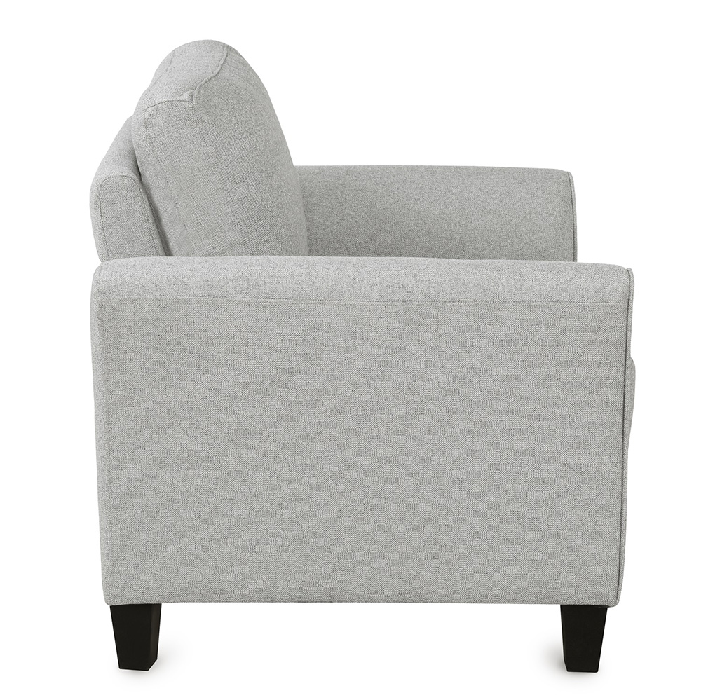 1-Seat Linen Fabric Upholstered Sofa with Armrest and Backrest, for Living Room, Bedroom, Office, Apartment - Light Gray