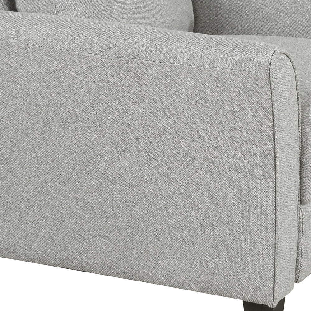 1-Seat Linen Fabric Upholstered Sofa with Armrest and Backrest, for Living Room, Bedroom, Office, Apartment - Light Gray