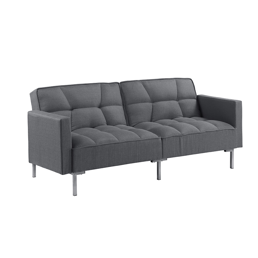 Orisfur 78" Linen Sofa Bed with Metal Legs and Wooden Frame, for Living Room, Bedroom, Office, Apartment - Gray