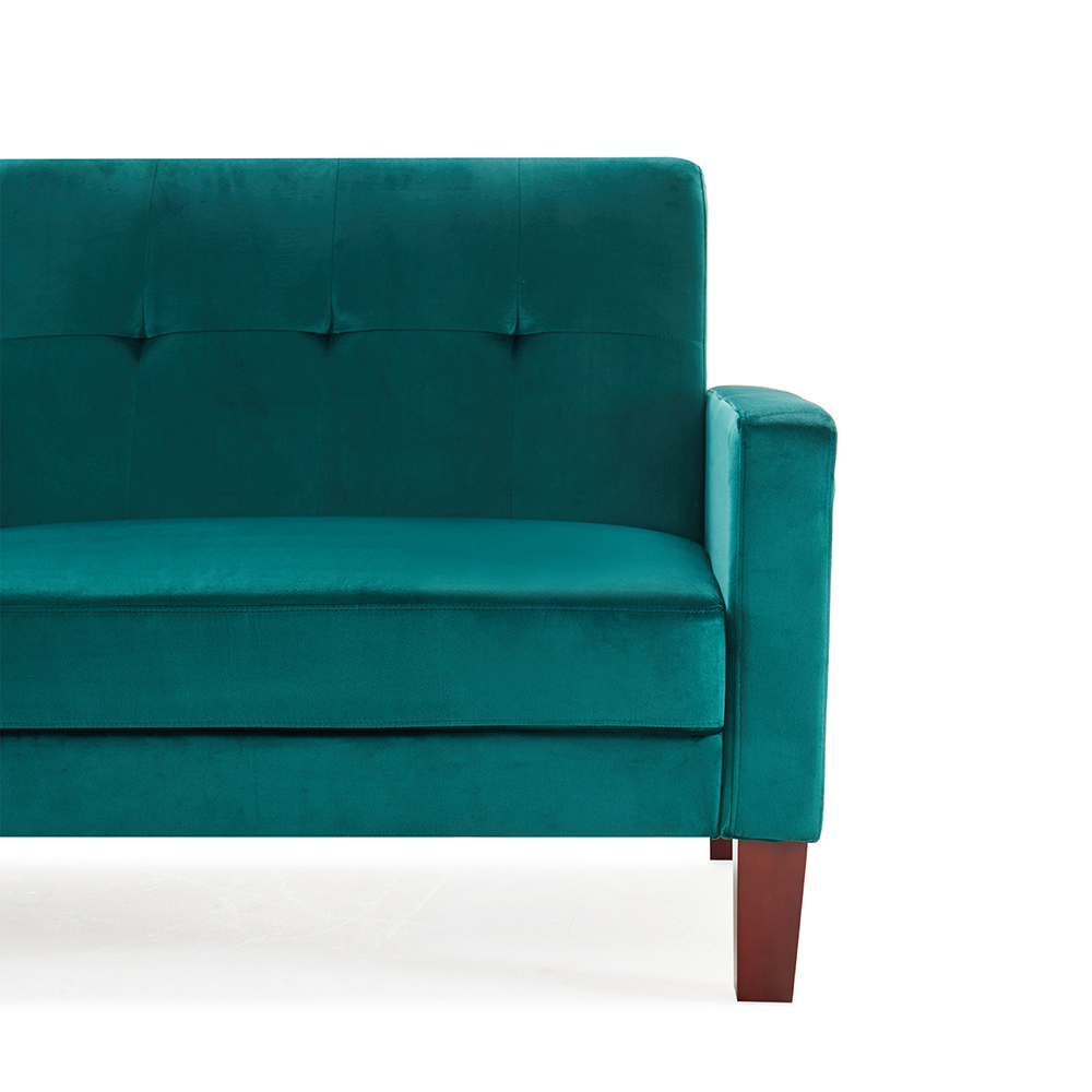 Orisfur 2-Seat Velvet Upholstered Sofa Bed Teal