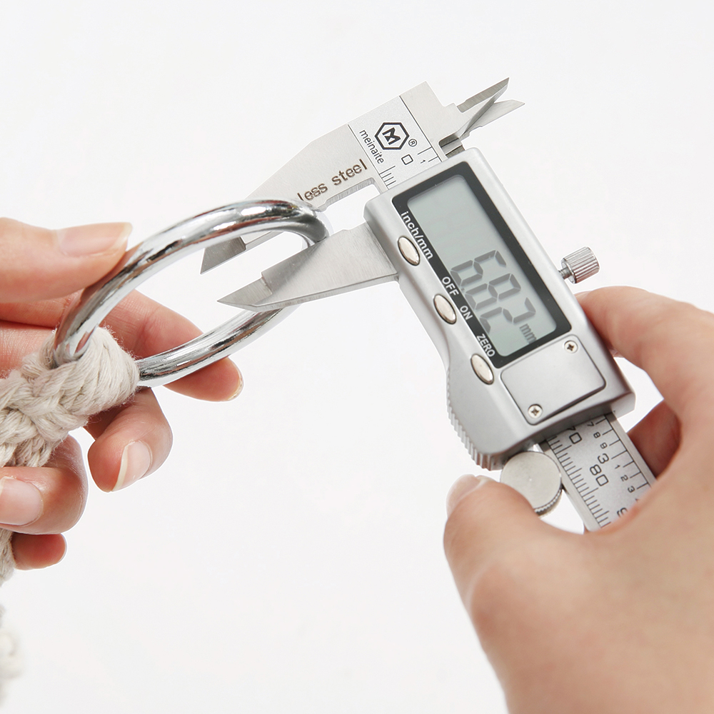 Portable Cotton Rope Hammock Maximum Load 330 Lbs for Garden, Yard, Terrace, Living Room - Beige